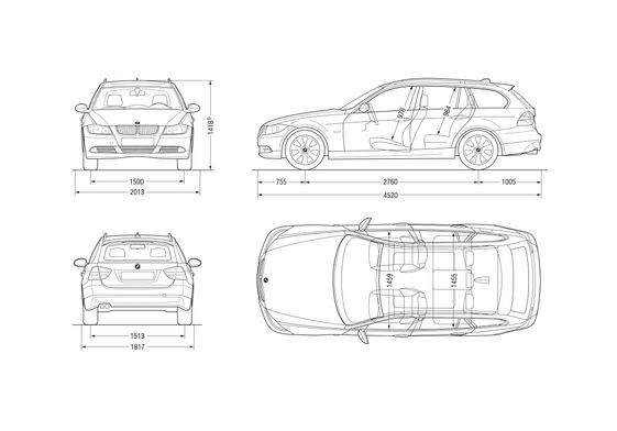 Download drawing BMW 3-Series E91 Touring Wagon 2007 in ai pdf png svg ...